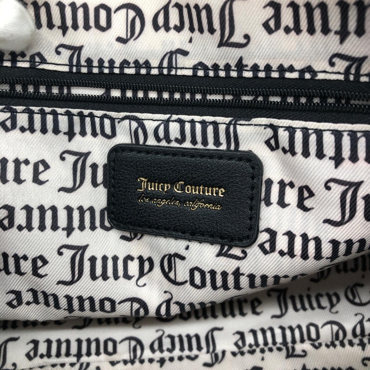 JUICY COUTURE 2WAY Boston Bag Good Condition Logo/Embossed/PVC Black Women's 8