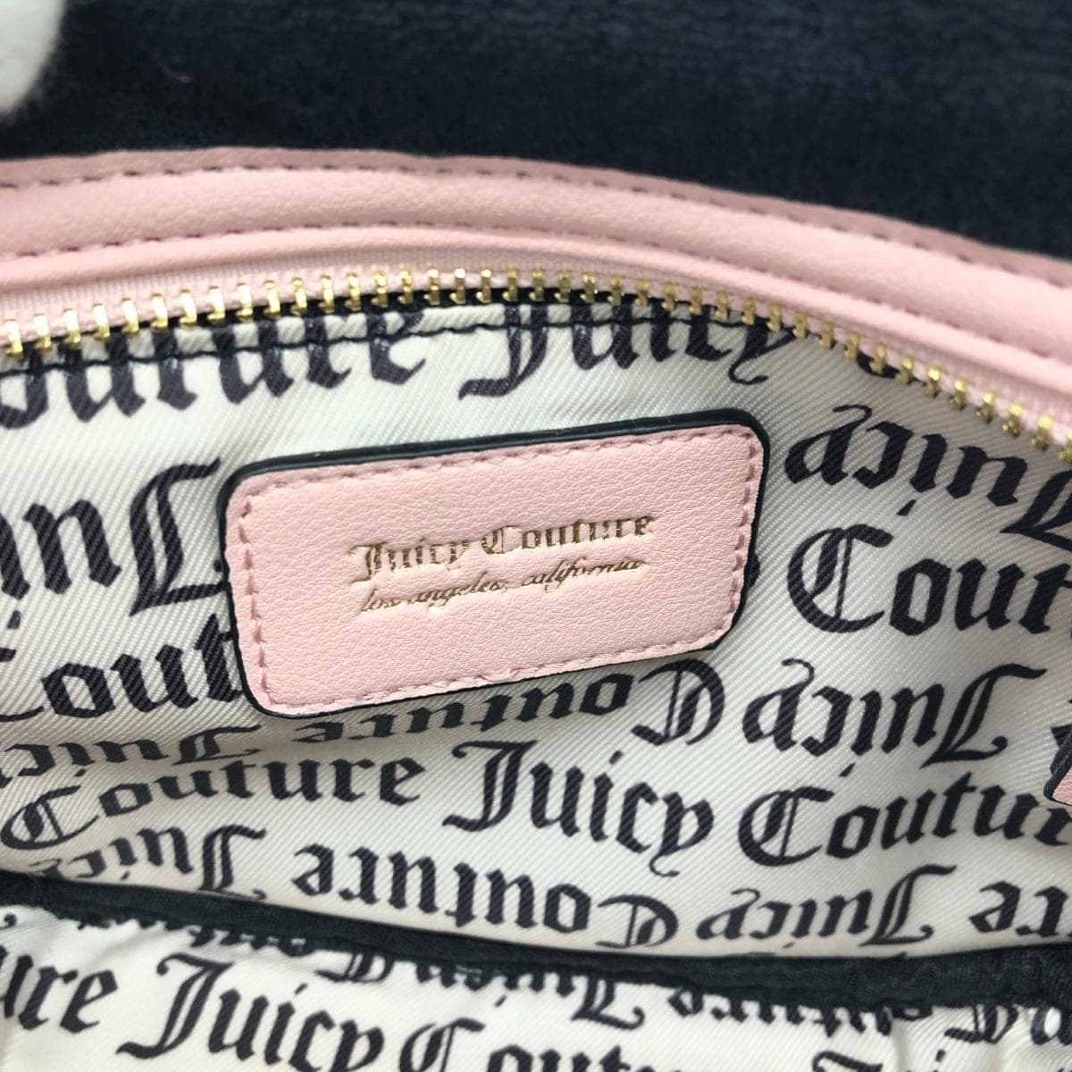JUICY COUTURE Juicy Couture Chain Shoulder Bag Like New Embroidery / Butterfly / Rhinestones / Pile Black Ladies 7