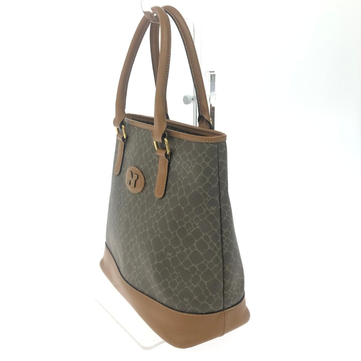 NINA RICCI Tote Bag Giraffe Pattern/PVC Brown Ladies 3