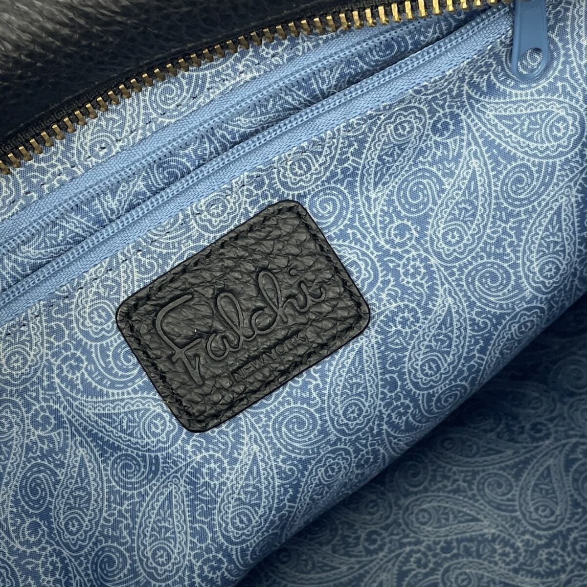 Falchi New York Boston Bag, Unused, Leather, Black, Women's 7