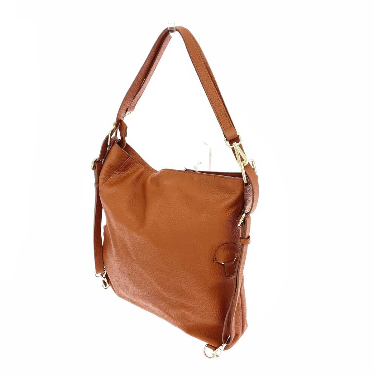 BARCOS Balcos Multiway Backpack Good Condition Shrink Leather / Camel Ladies 3