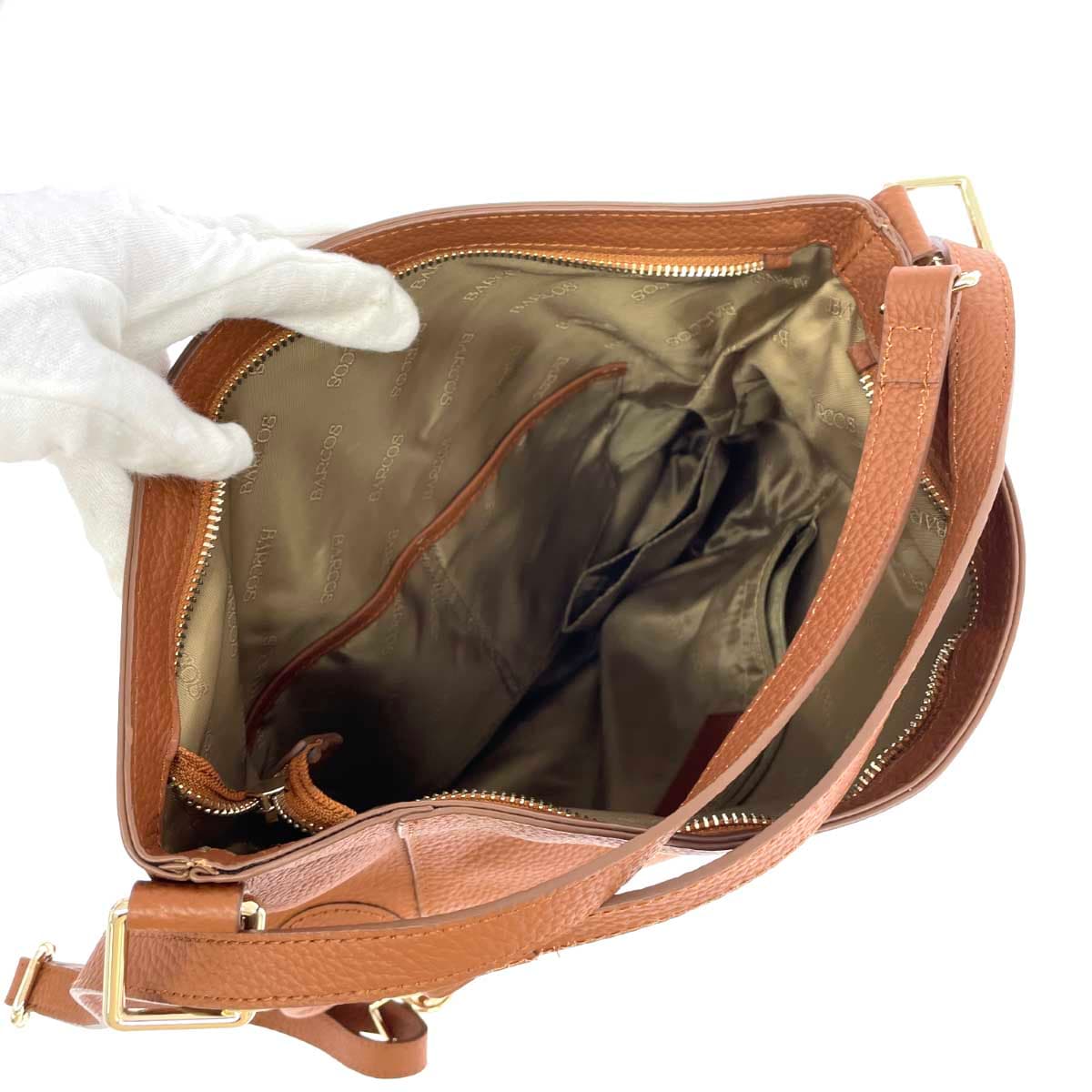 BARCOS Balcos Multiway Backpack Good Condition Shrink Leather / Camel Ladies 4