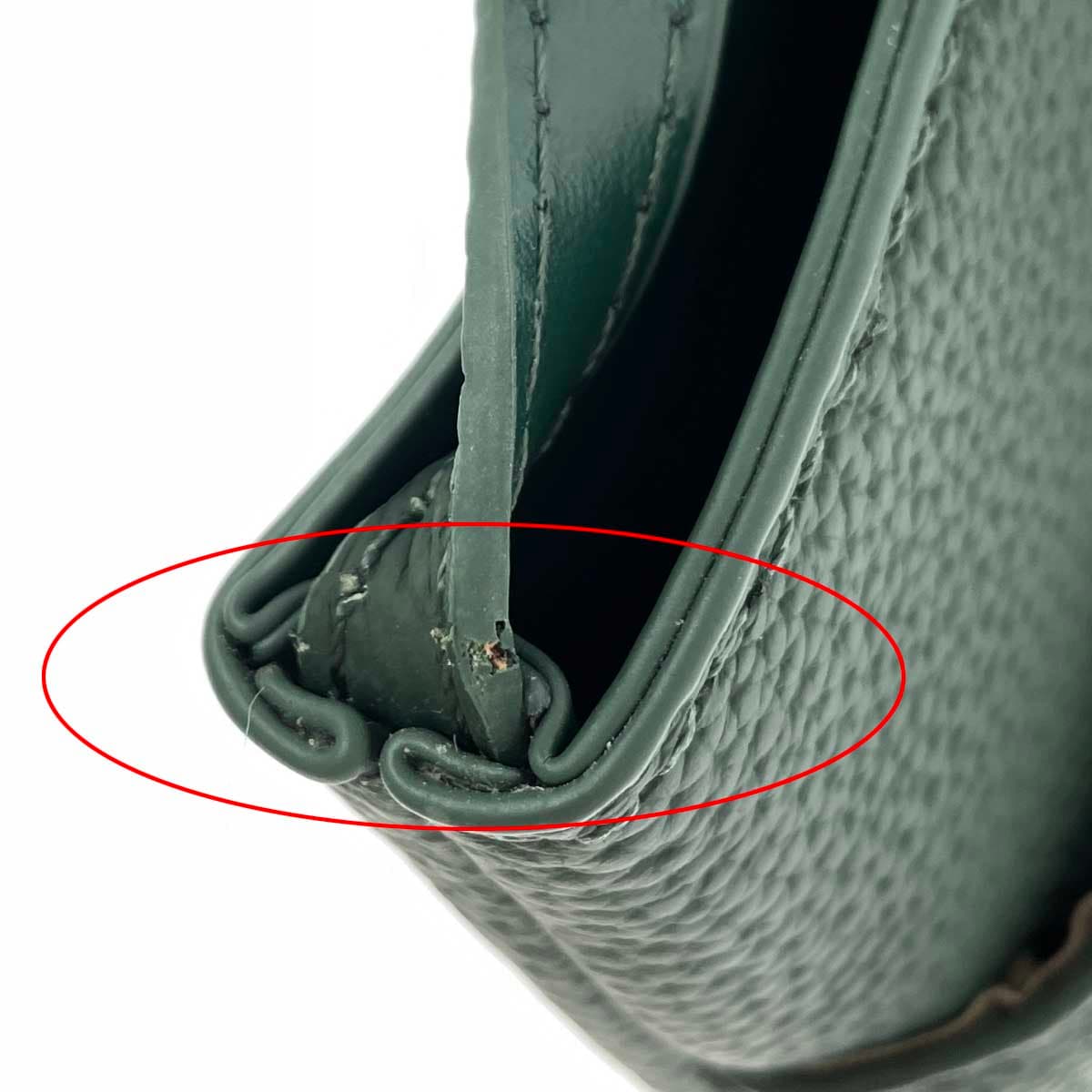 BARCOS Balcos Mini Shoulder Bag / Ponte Piccola Good Condition Shrink Leather Green Ladies 7