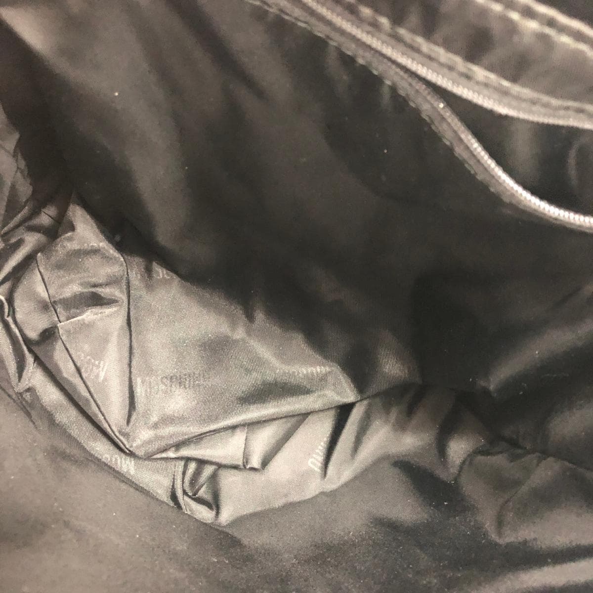 MOSCHINO Bucket Bag Logo/Nylon × Leather Black Women's 4