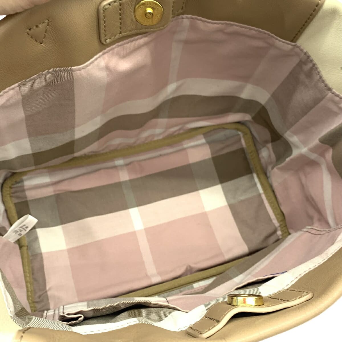 BLUE LABEL CRESTBRIDGE Handbag Leather/Inner Check Beige Women's 5