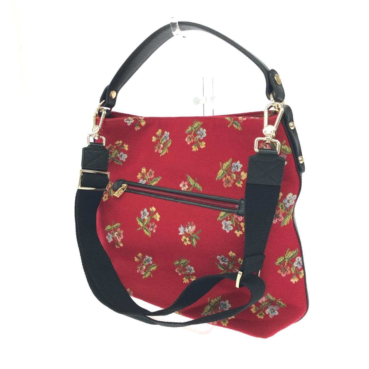 Think Bee Miozotis / 2WAY Bag in excellent condition, Gobelin / Flower motif, Red, Ladies 3