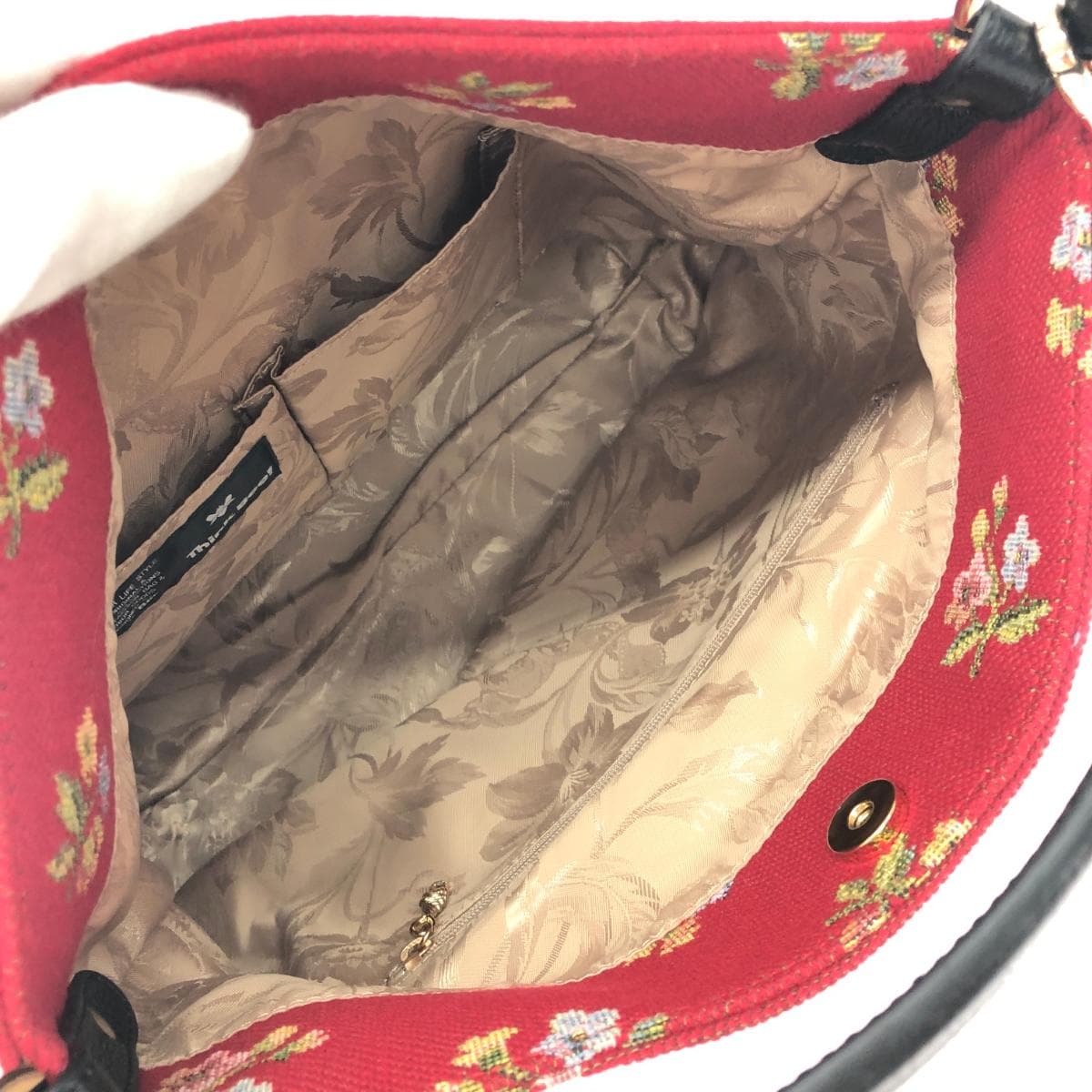 Think Bee Miozotis / 2WAY Bag in excellent condition, Gobelin / Flower motif, Red, Ladies 5