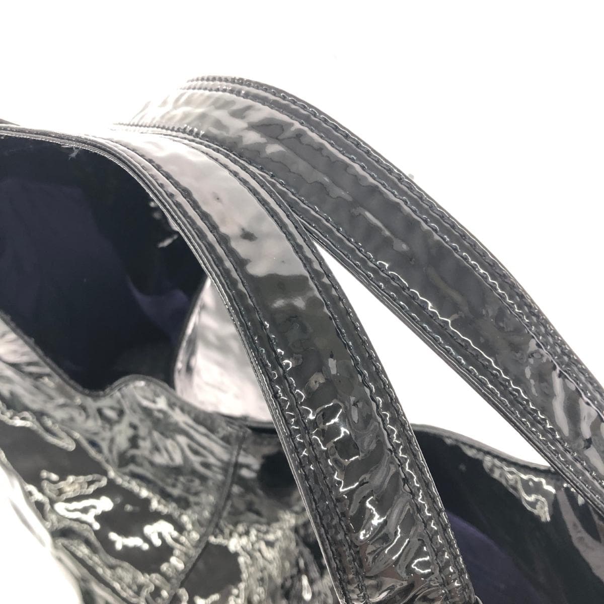 agnes b. Agnes B. Tote Bag Enamel Black Ladies 4