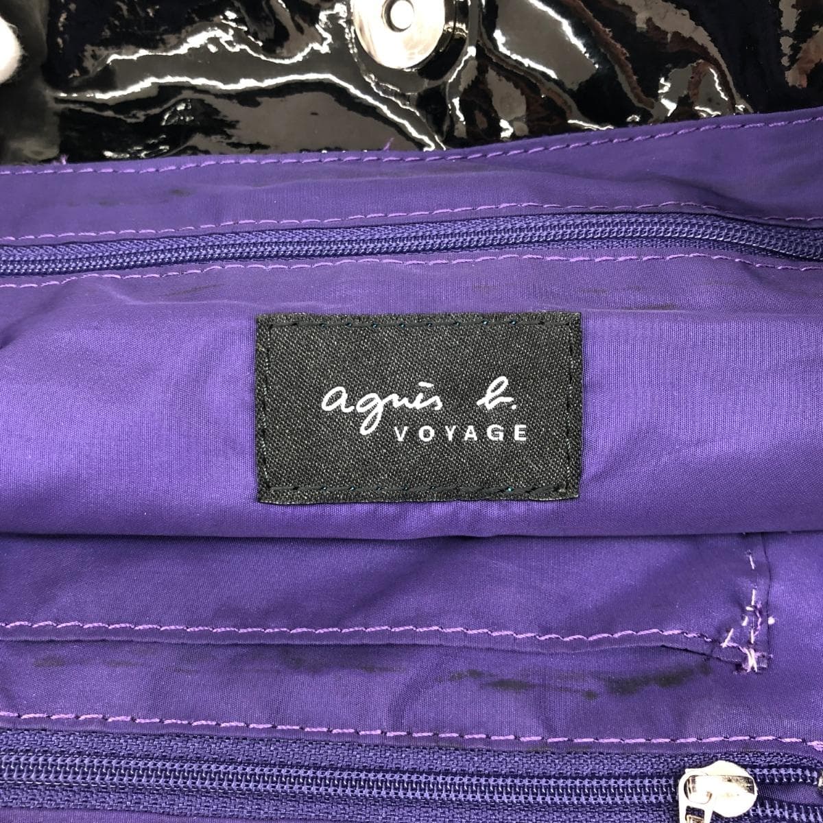 agnes b. Agnes B. Tote Bag Enamel Black Ladies 9