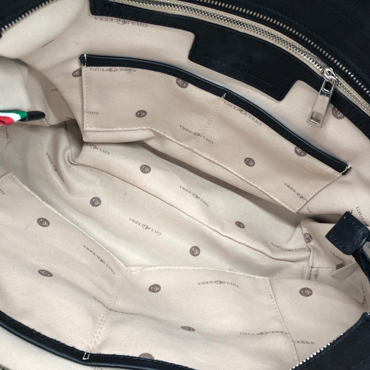 GIULIO GUERRA Giulio Guerra 2WAY Handbag Good condition Quilted/Mouton × Leather Black Women's 4