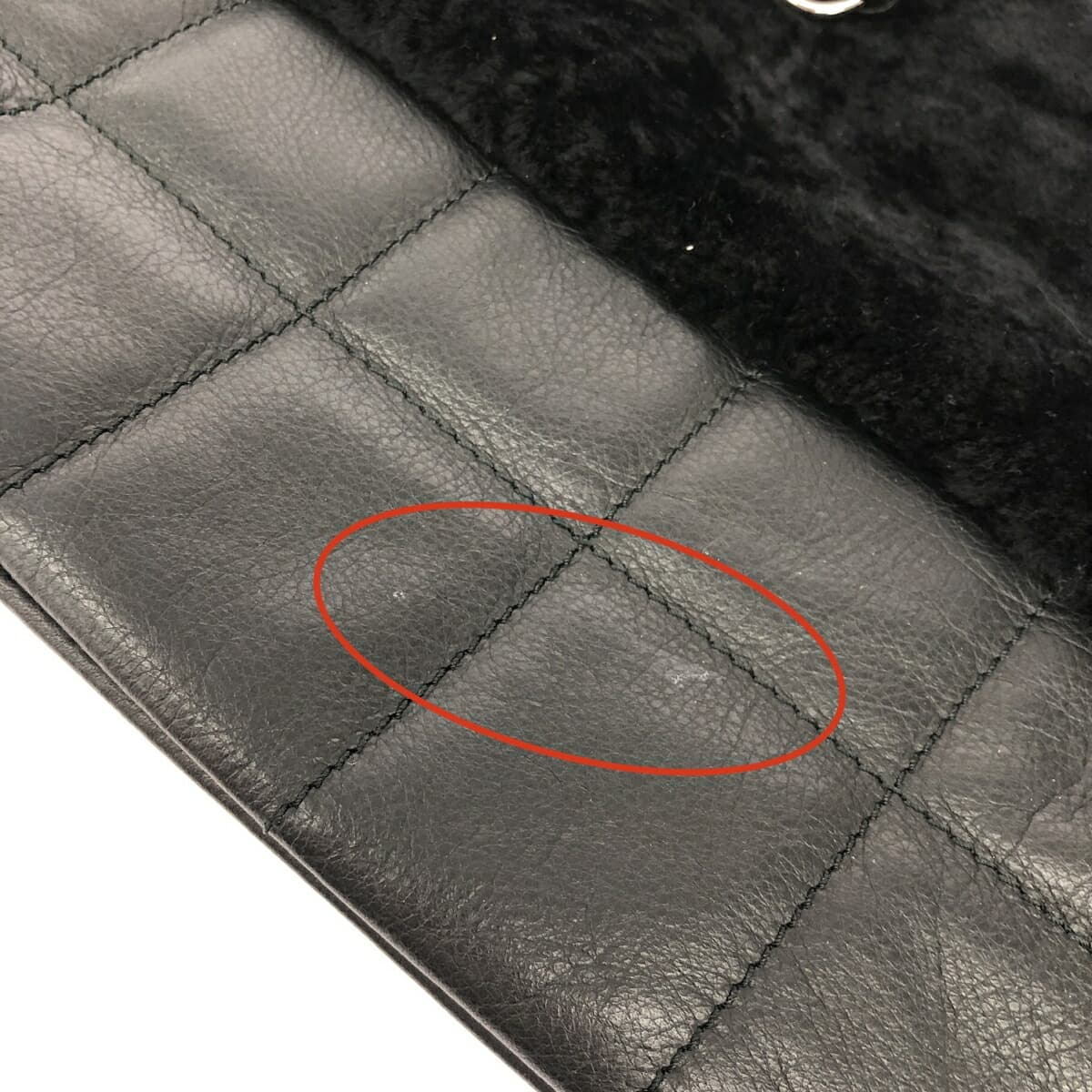 GIULIO GUERRA Giulio Guerra 2WAY Handbag Good condition Quilted/Mouton × Leather Black Women's 8