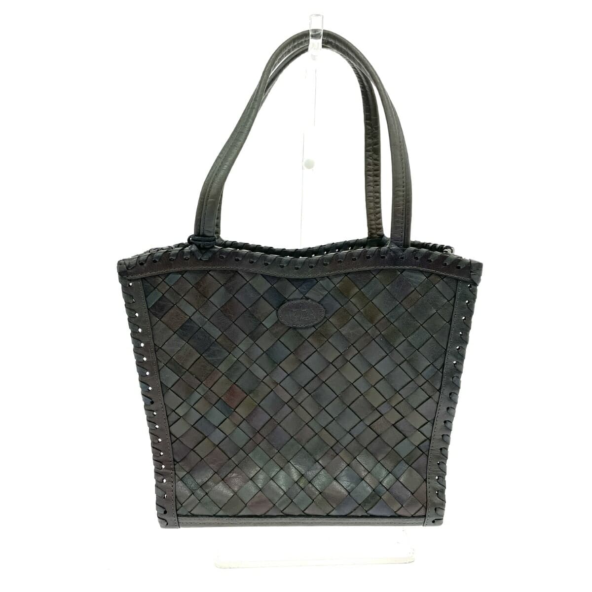 IBIZA Ibiza Tote Bag Good Condition Woven Leather Green Women's