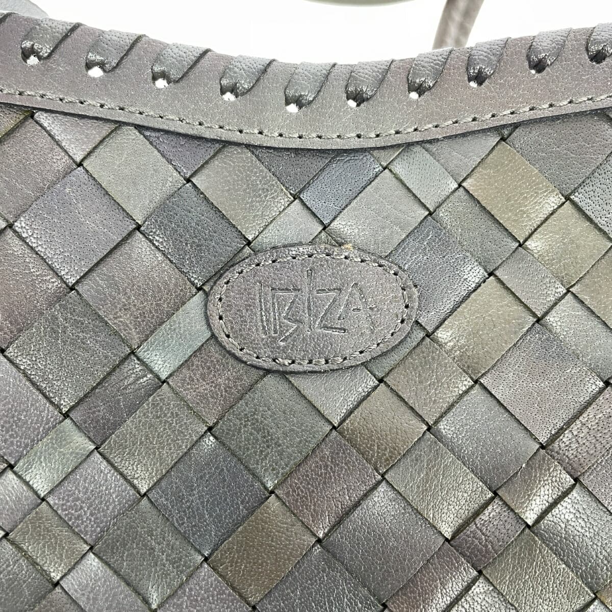IBIZA Ibiza Tote Bag Good Condition Woven Leather Green Women's 6