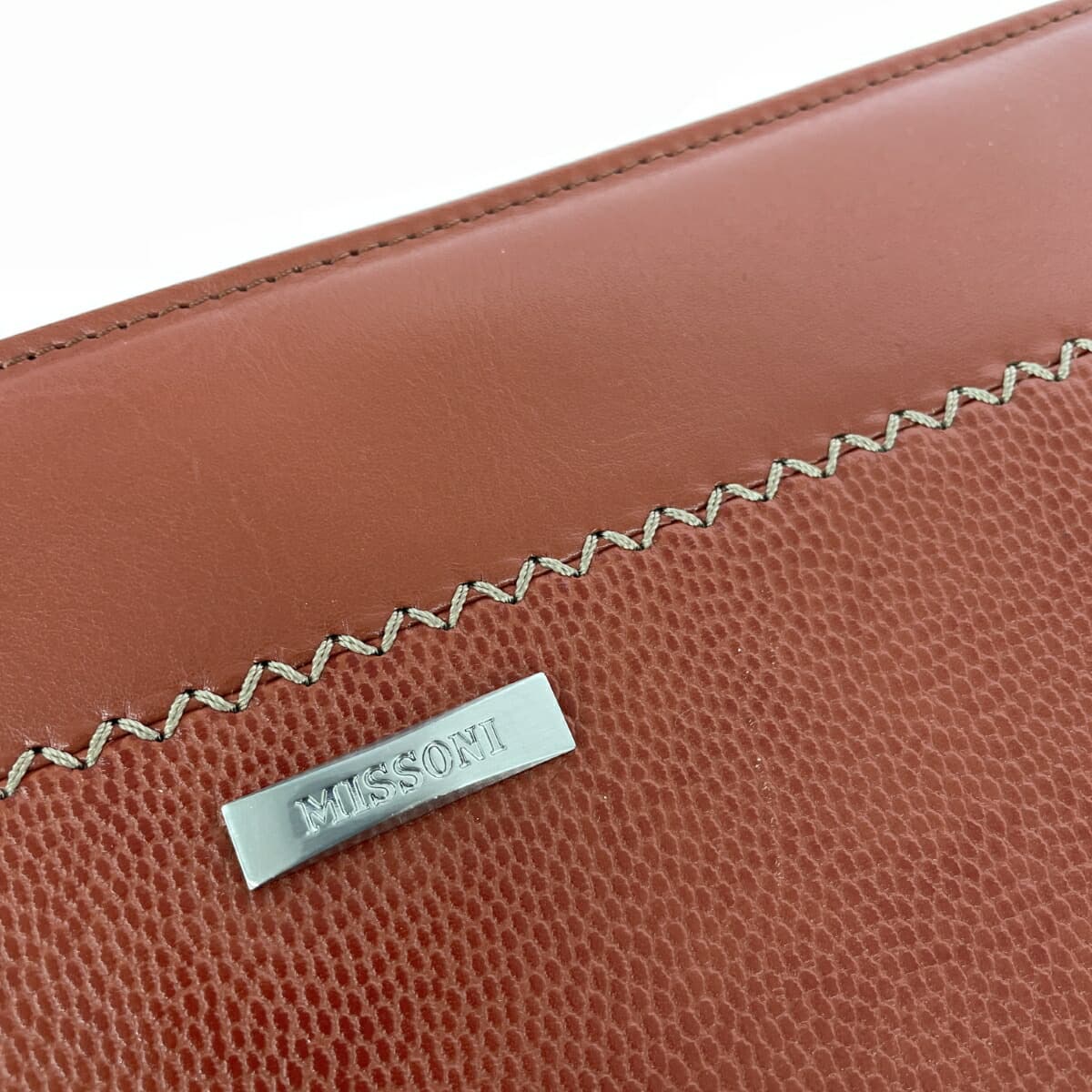 MISSONI Second Bag Leather Brown/Orange Unisex 6