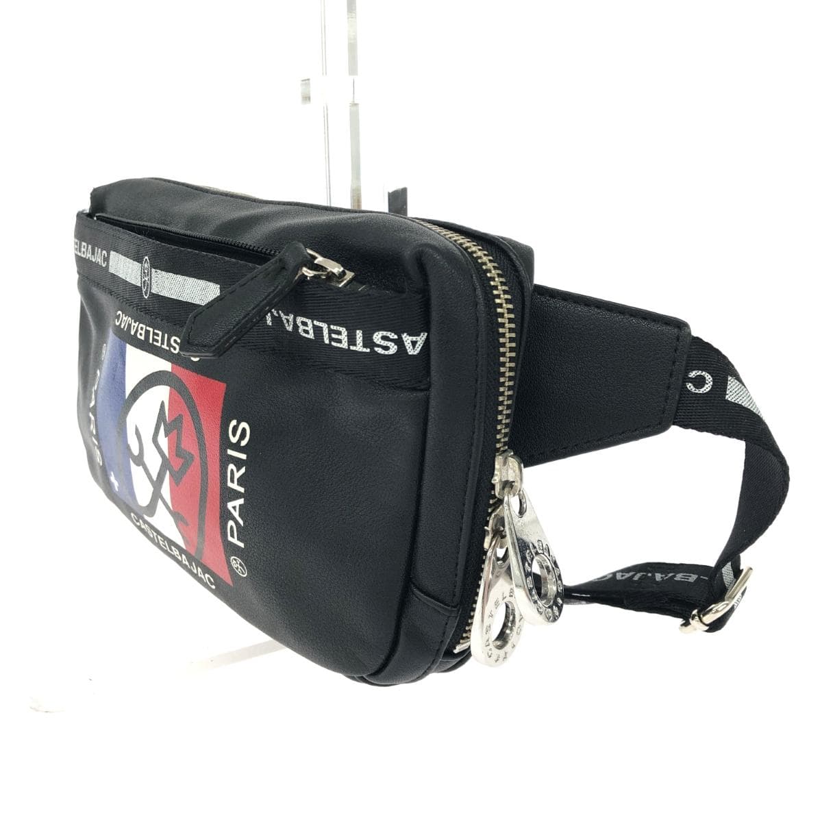 CASTELBAJAC Body Bag Good Condition Logo/PVC Black Men's 3