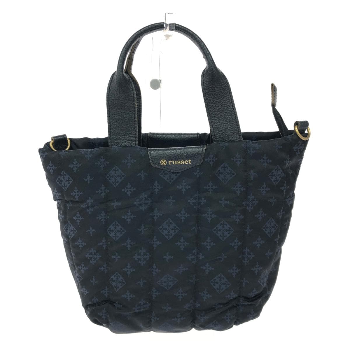 russet Rassit 2WAY tote bag Quilted/Monogram/Nylon Navy Ladies