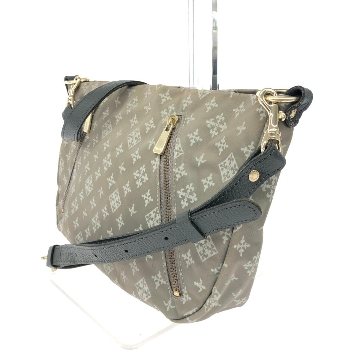 Russet Rassit Shoulder Bag Monogram/Nylon Gray Ladies 3