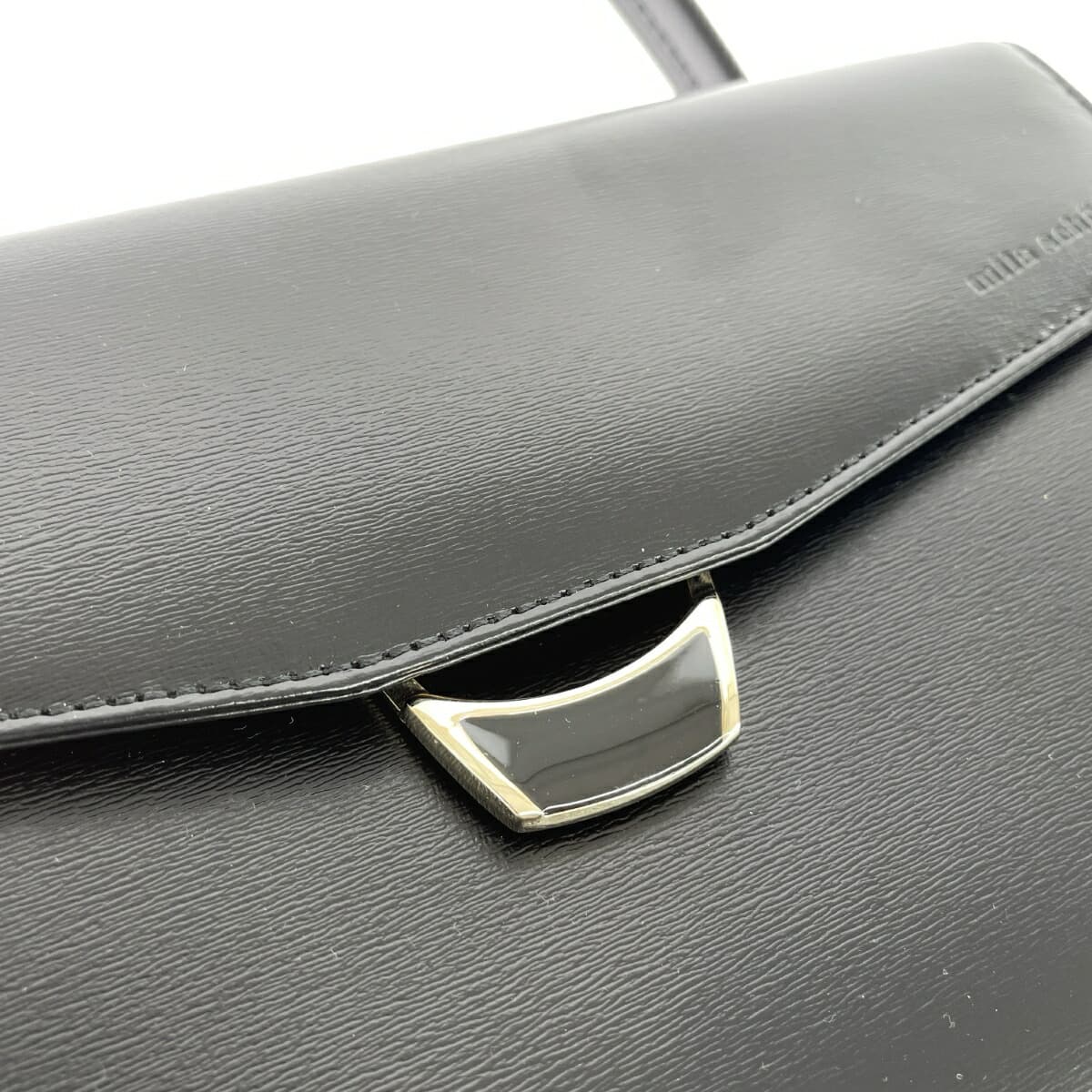 MILA SCHON handbag in good condition, leather, formal, black/gold color, for women 9