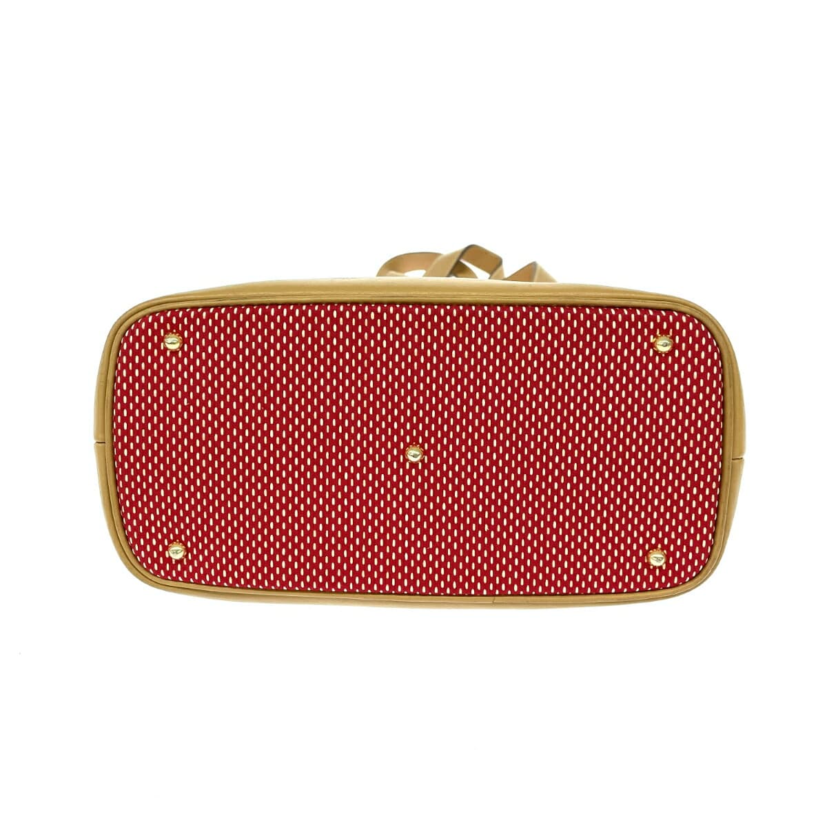 NINA RICCI Tote Bag Fabric × Leather Red Ladies 4