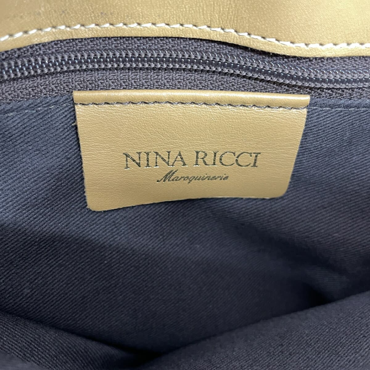 NINA RICCI Tote Bag Fabric × Leather Red Ladies 6