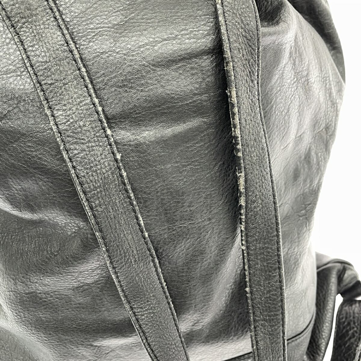 Lui's Lewis Leather Backpack Black Men's 7