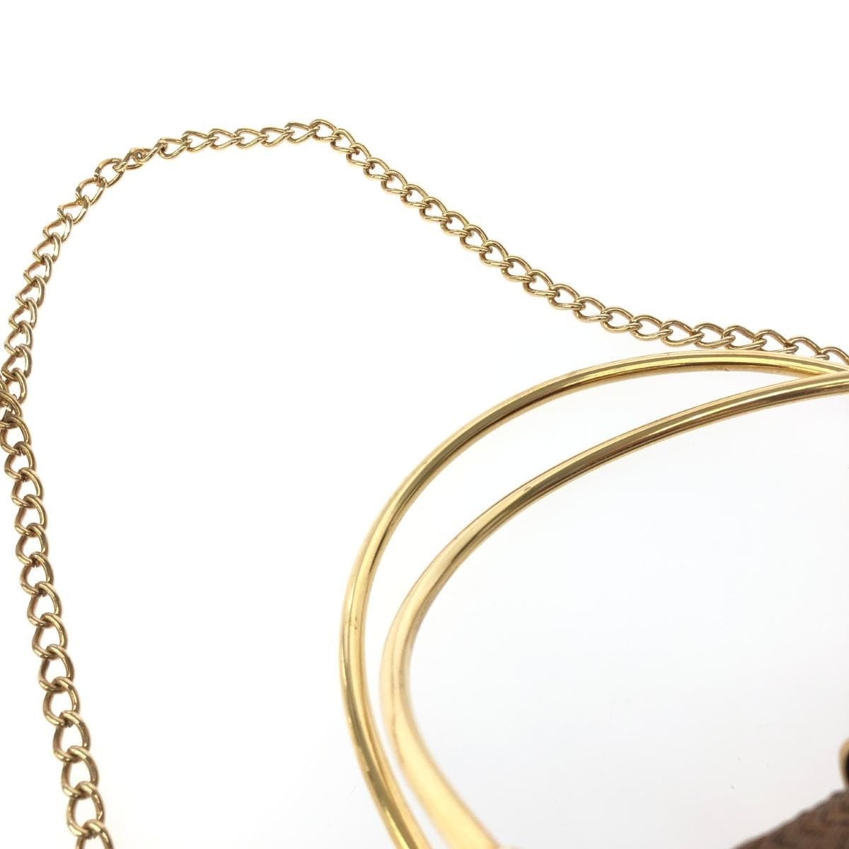 DESENYO Desenyo Desenyo / Buntal Bag Good condition Clutch / Metal Handle / Chain Shoulder / Natural Grass Basket Bag Brown Women's 5