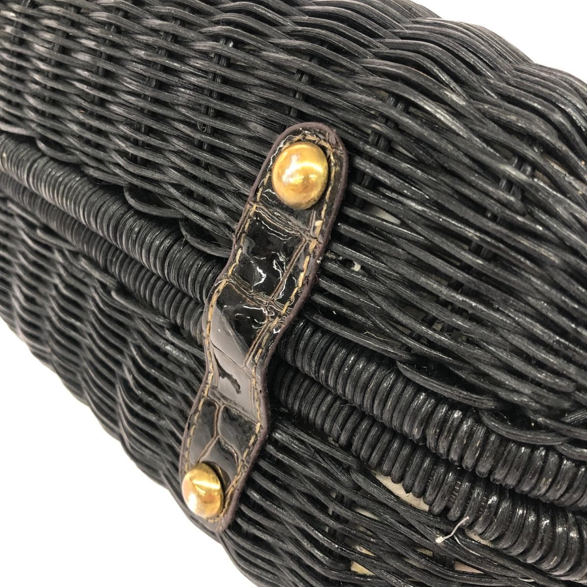 MISCH MASCH handbag, rattan basket bag, black, ladies 5