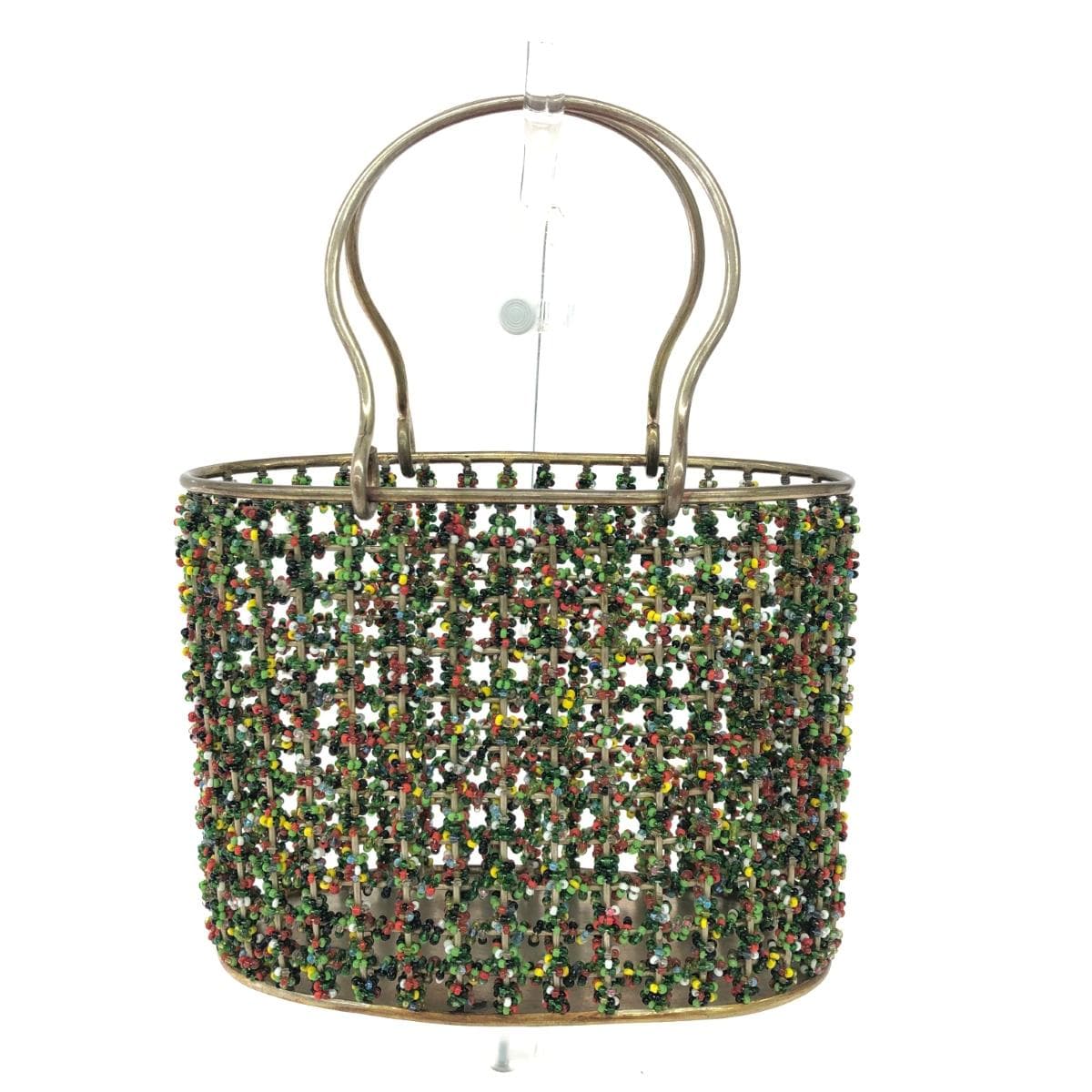 Wire tote bag - Wire tote bag Beads/metal/tin basket bag Multicolor women's