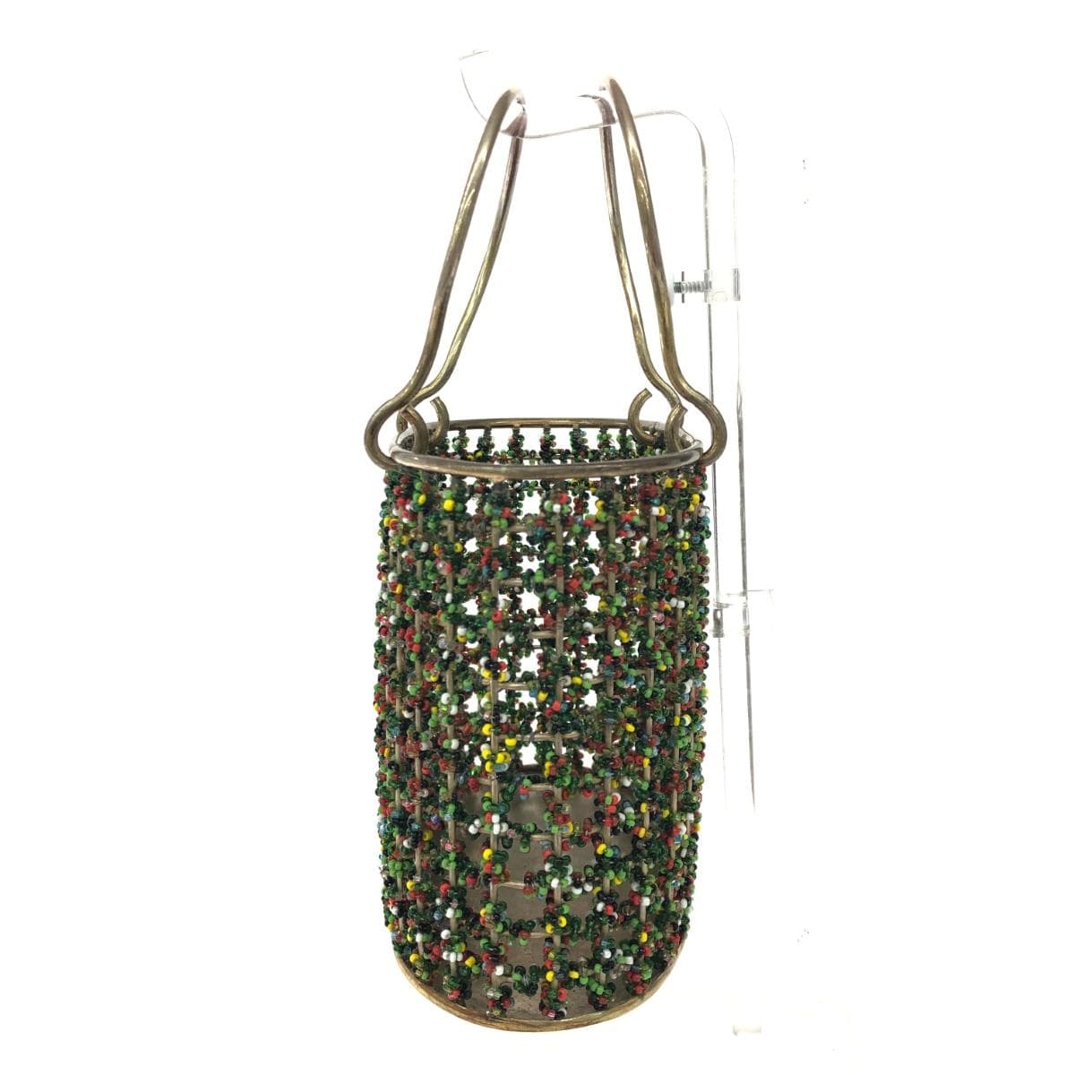 Wire tote bag - Wire tote bag Beads/metal/tin basket bag Multicolor women's 2