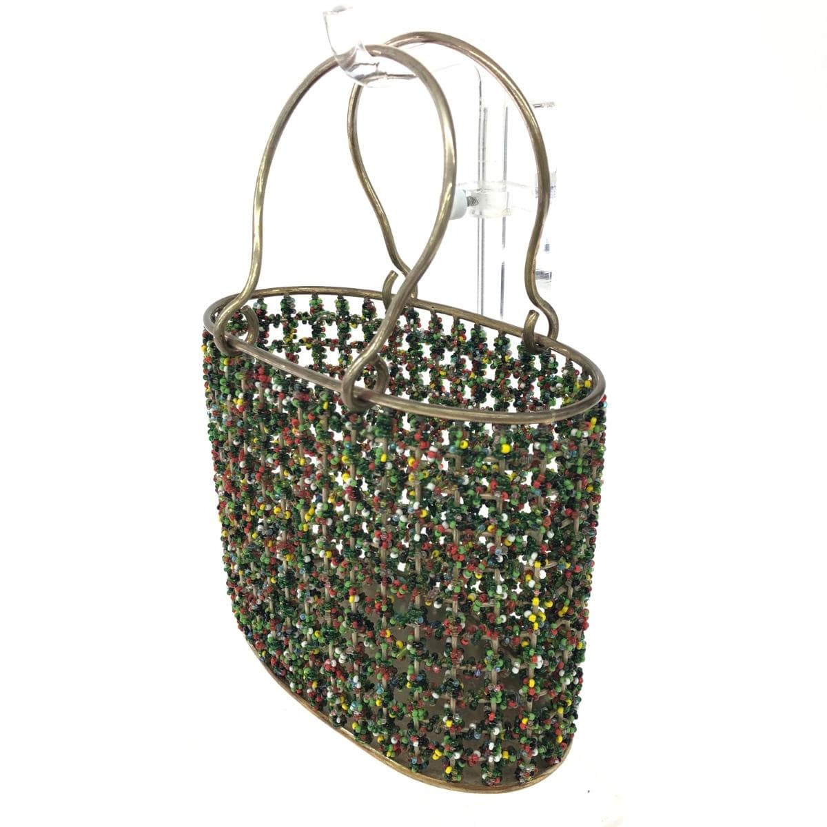 Wire tote bag - Wire tote bag Beads/metal/tin basket bag Multicolor women's 3