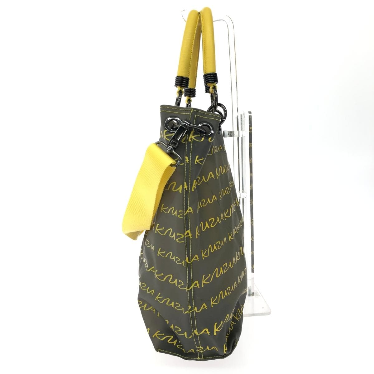 KRIZIA 2WAY Handbag Total Logo/PVC Gray Women's 3