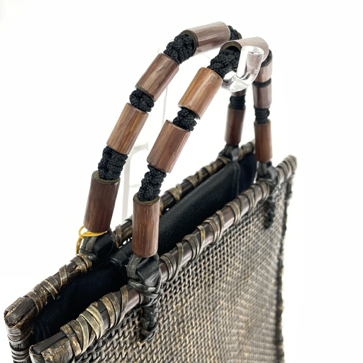 No-brand basket bag in good condition, tassel, natural grass, brown, ladies 4