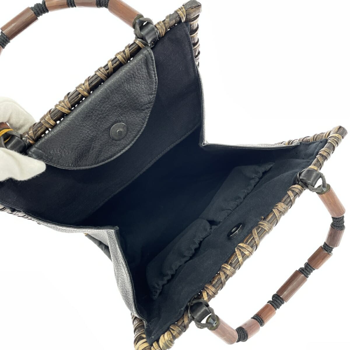 No-brand basket bag in good condition, tassel, natural grass, brown, ladies 7