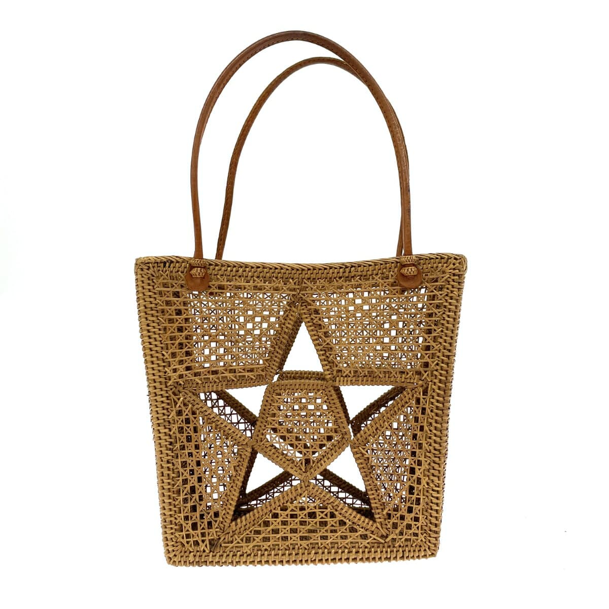 No Brand Ata Basket Bag Star Shape Beige Women's