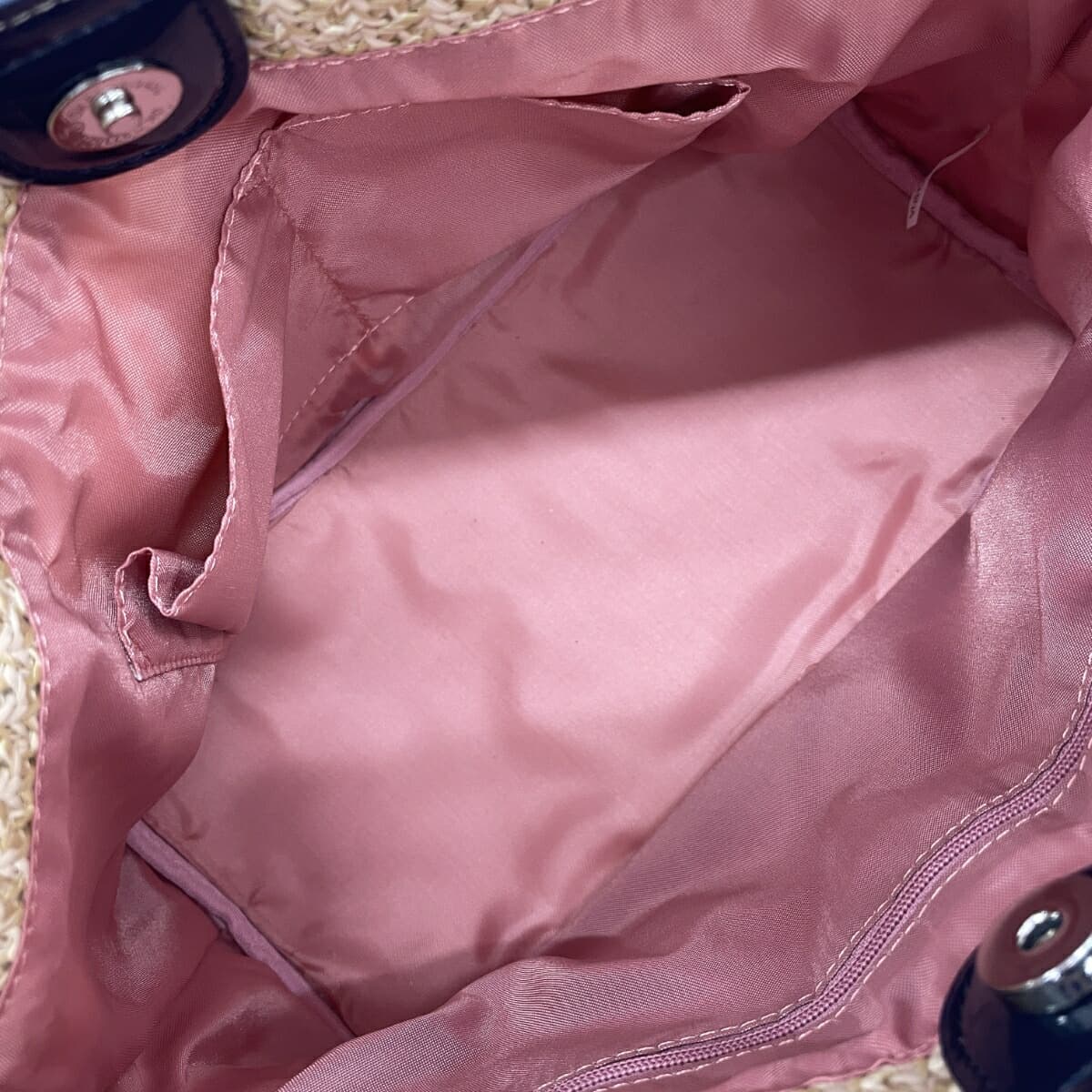 CLATHAS basket bag in good condition, Woven Straw camellia, beige, for ladies 7