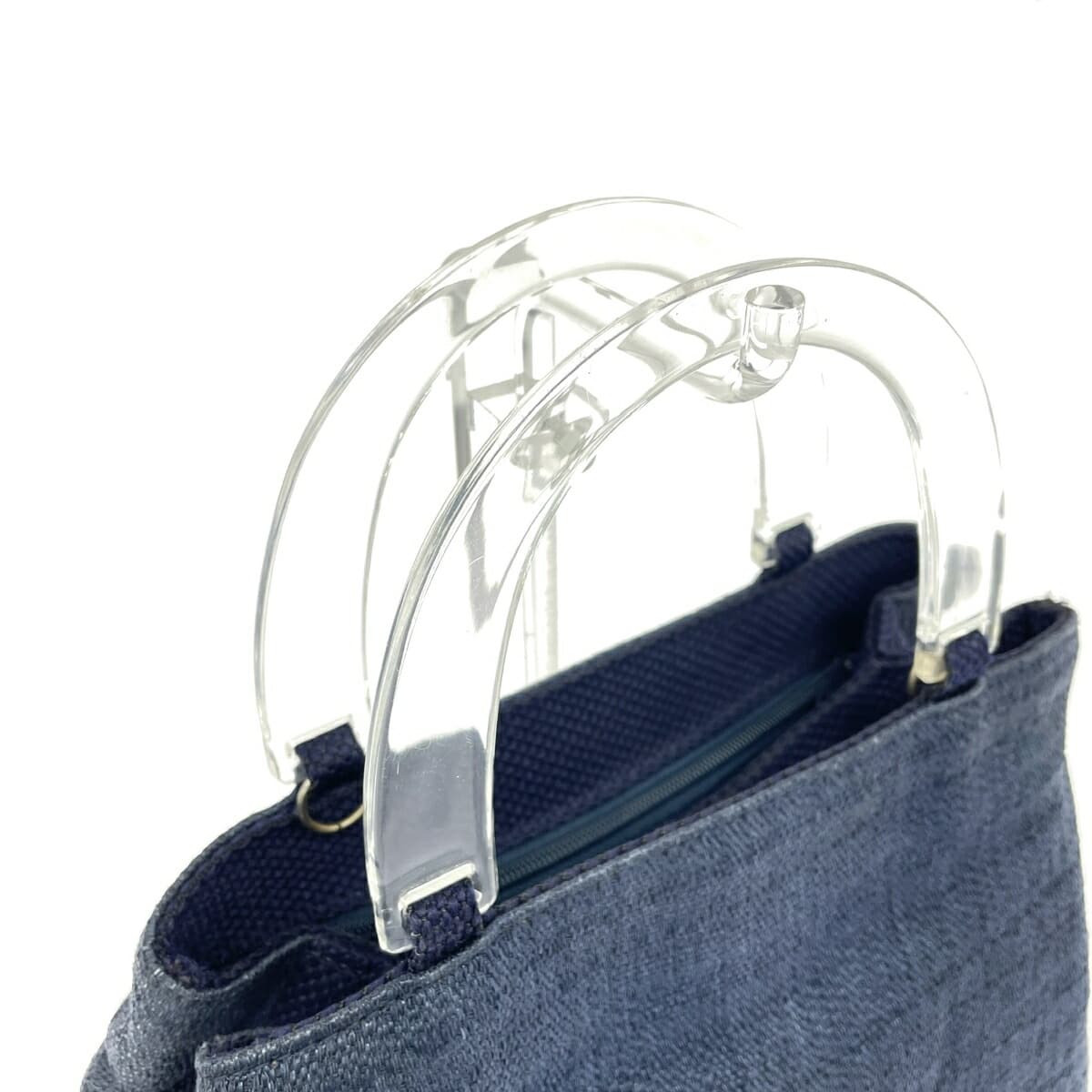 Alessandro Meucci 2WAY Handbag, Plastic Handle, Paper, Navy, Ladies 4