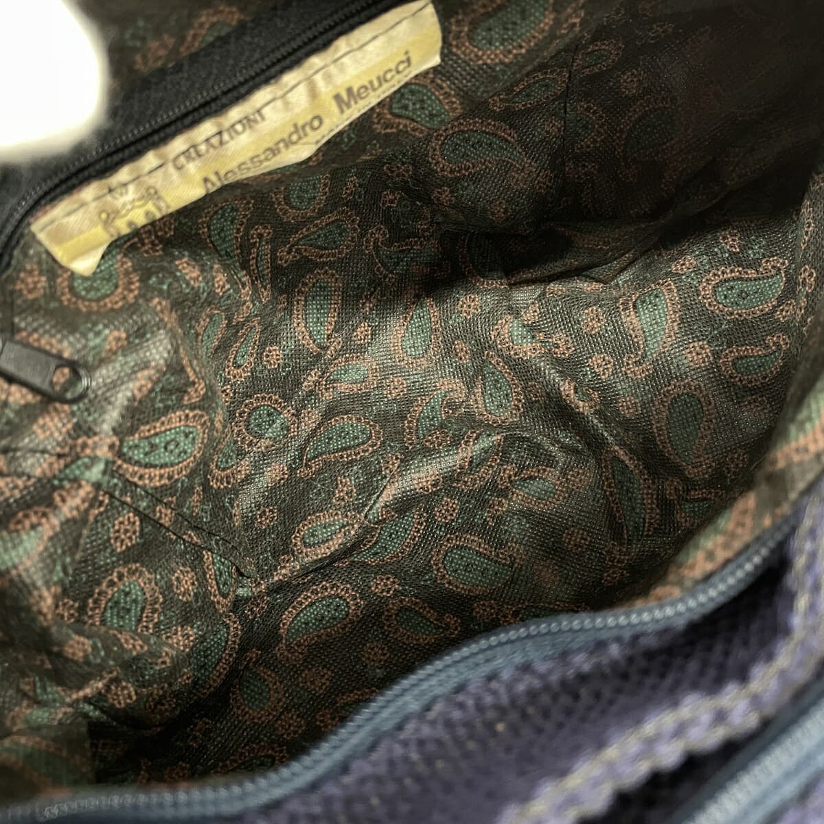 Alessandro Meucci 2WAY Handbag, Plastic Handle, Paper, Navy, Ladies 8