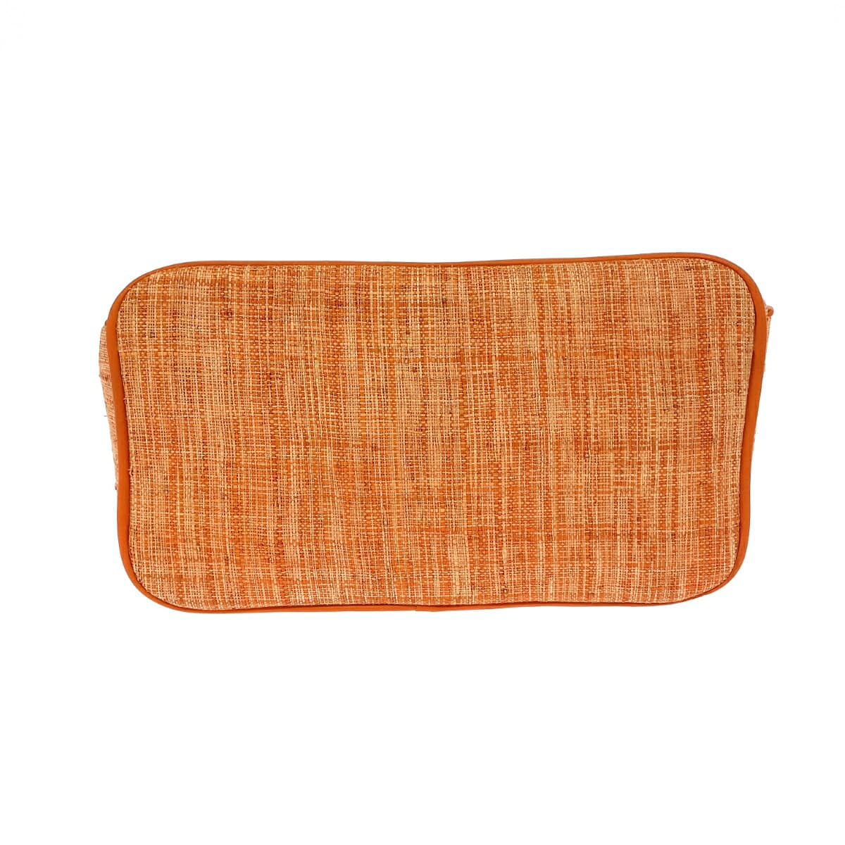 Serpui Marie basket bag in good condition, bird pattern, made of natural grass, orange, for ladies 5