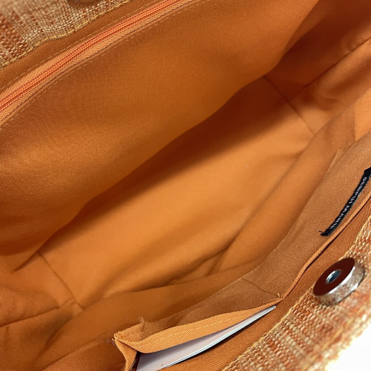 Serpui Marie basket bag in good condition, bird pattern, made of natural grass, orange, for ladies 7