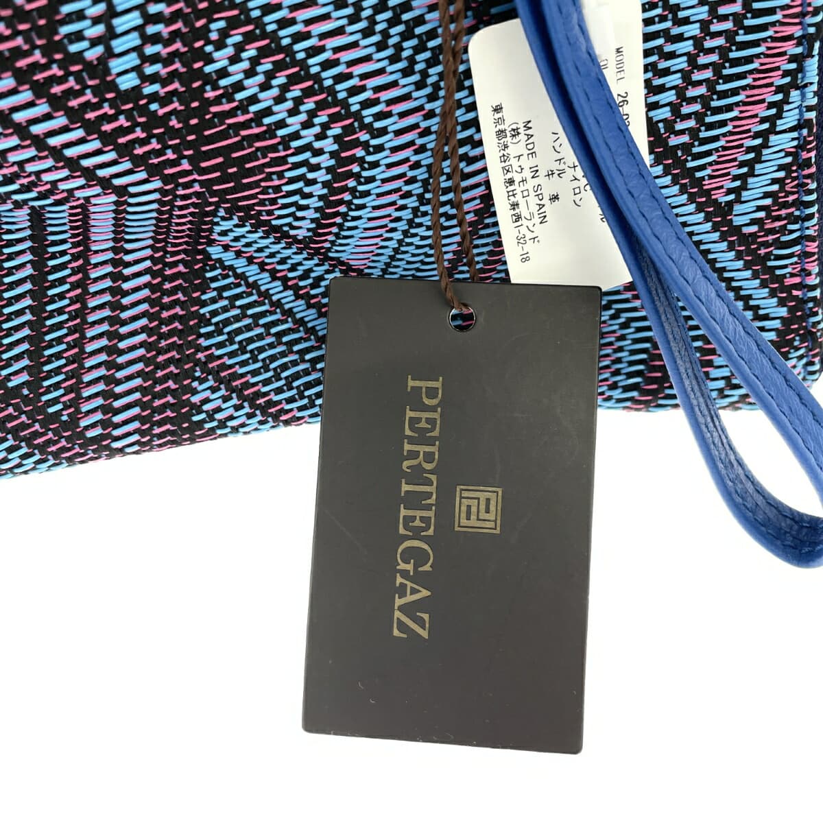 PERTEGAZ clutch bag unused item mesh PVC leather Tomorrowland blue women's 5