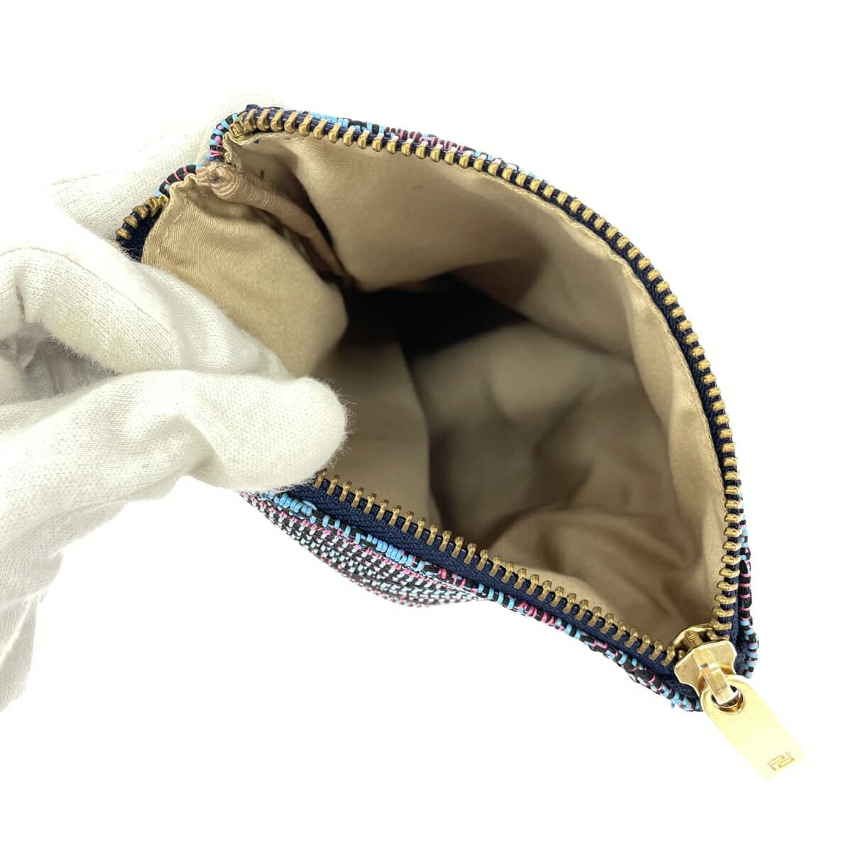 PERTEGAZ clutch bag unused item mesh PVC leather Tomorrowland blue women's 7