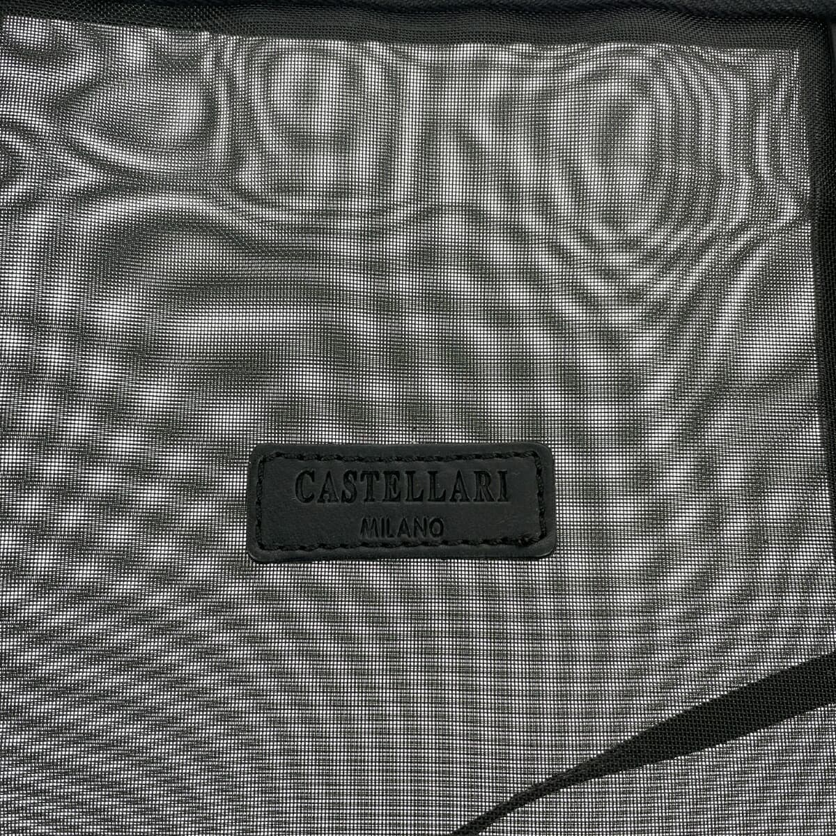 CASTELLARI Tote Bag in Good Condition, Mesh Leather, Black, Women's 5