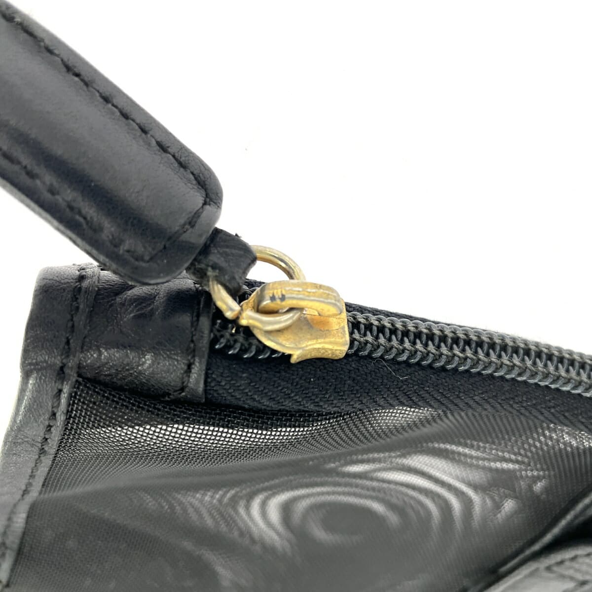 CASTELLARI Tote Bag in Good Condition, Mesh Leather, Black, Women's 8