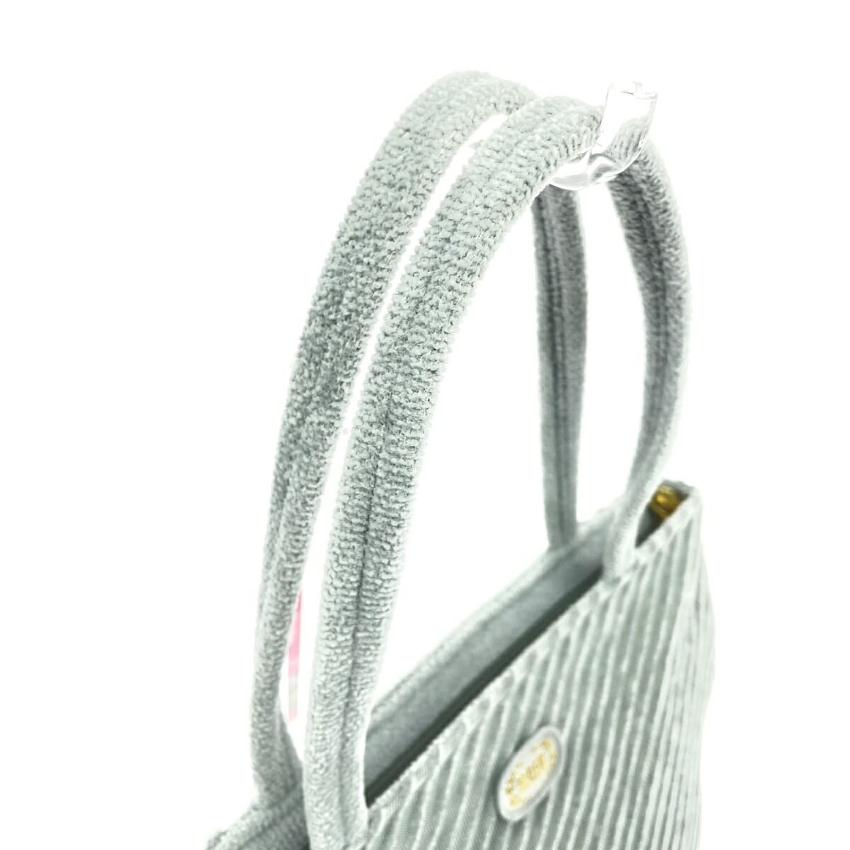 FEILER Tote Bag in Excellent Condition, Floral Pattern, Mesh, Chenille Weave, Light Gray, Gray, Ladies 4