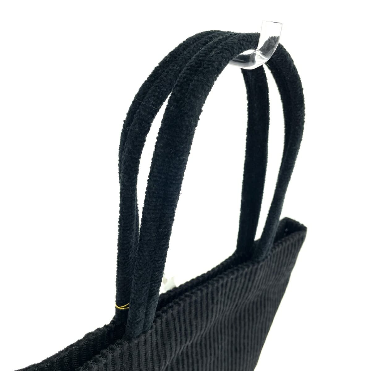 FEILER Tote Bag Like New Floral Pattern Mesh Chenille Weave Black Ladies 4