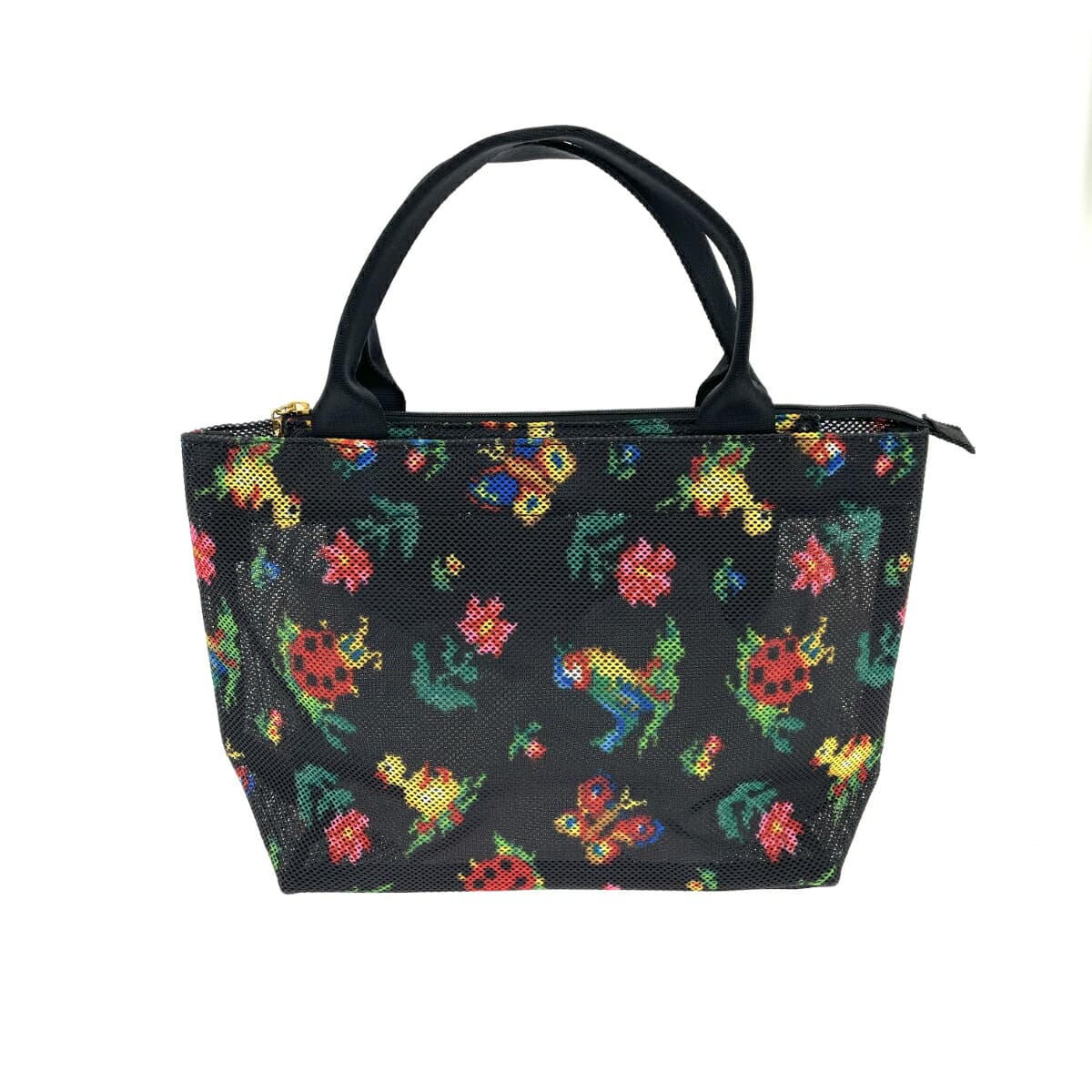 FEILER Tote Bag 25ans Excellent Condition Mesh Heidi Black Ladies