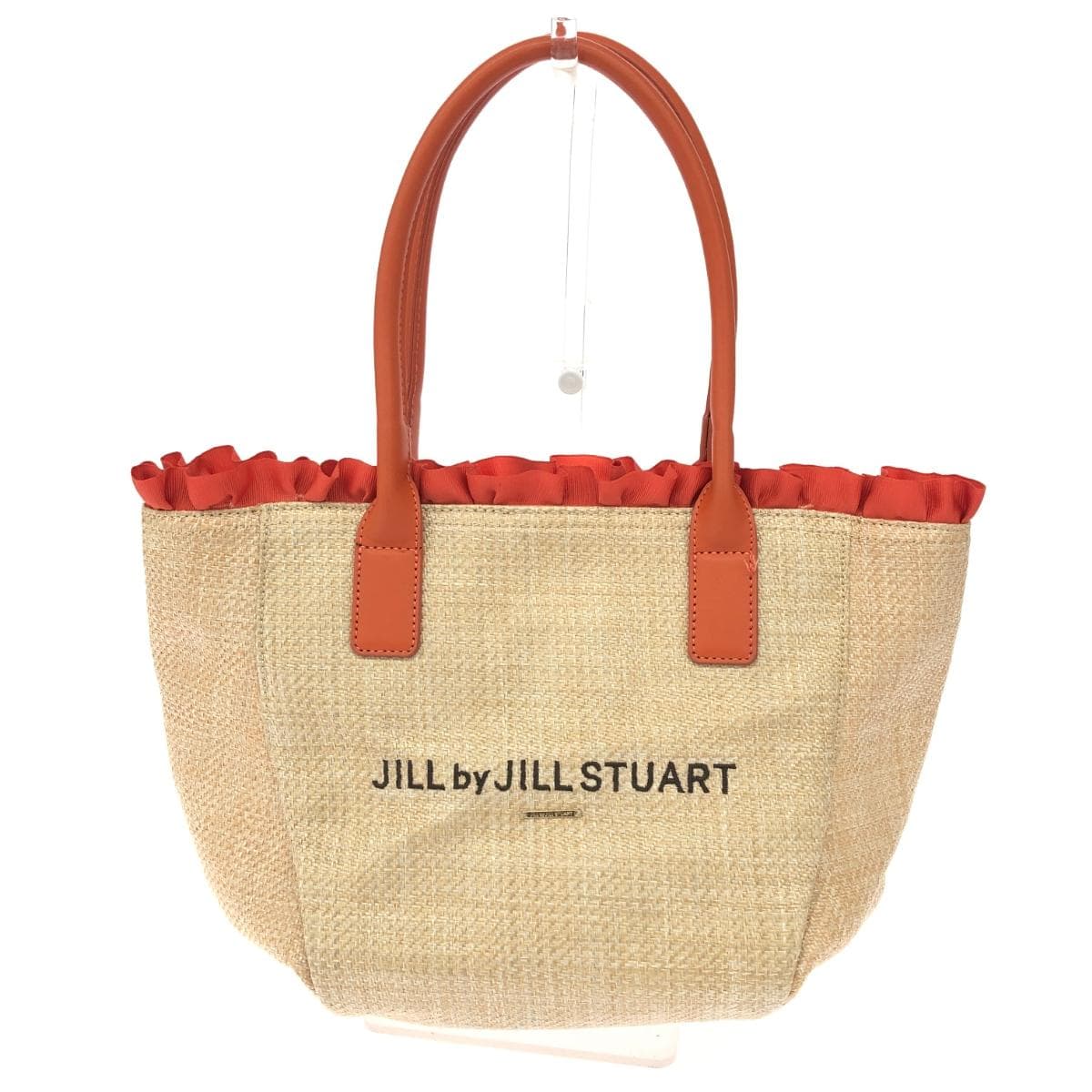 JILL by JILL STUART Summer Frill Logo Tote / Basket Bag Good Condition Logo Embroidery Beige Women's