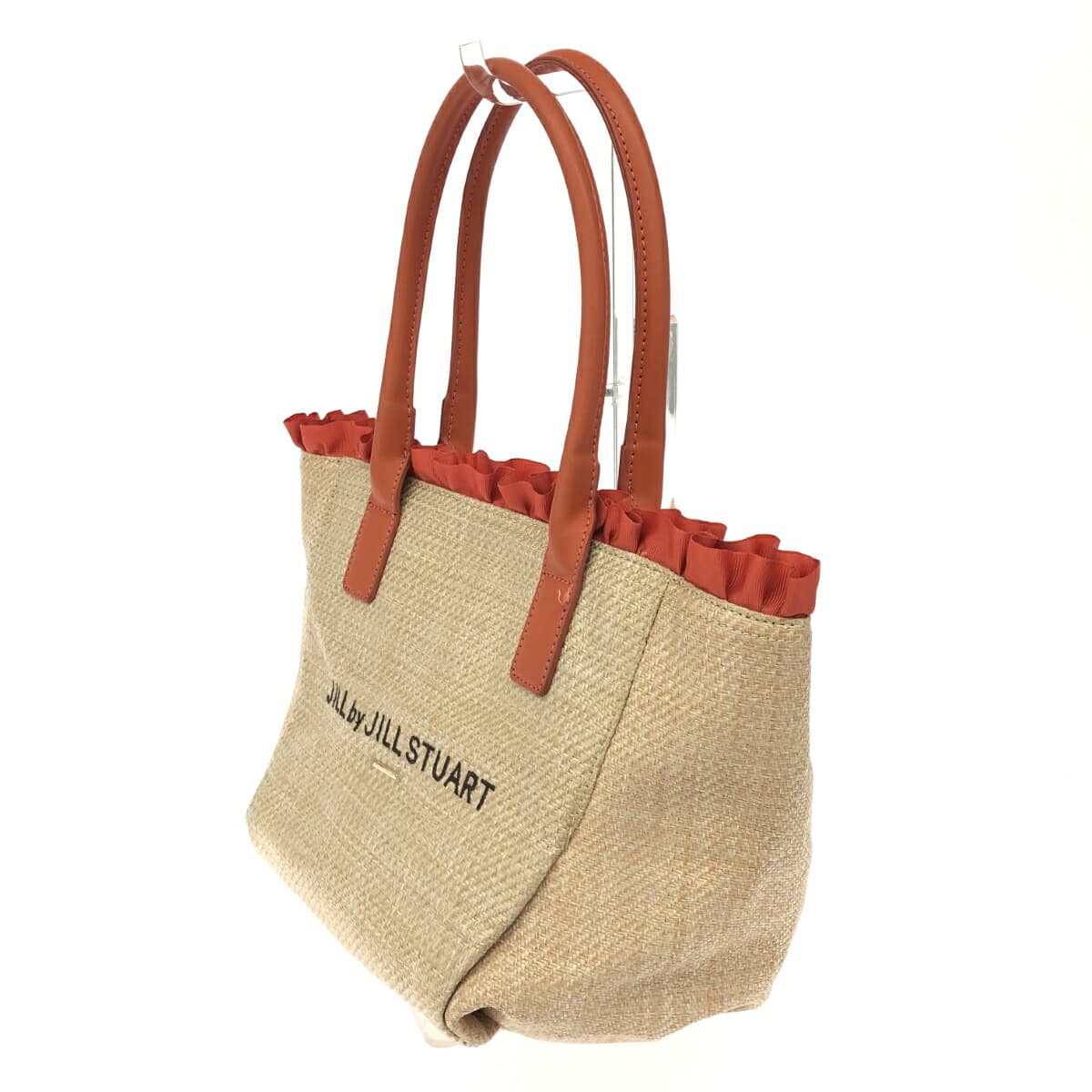 JILL by JILL STUART Summer Frill Logo Tote / Basket Bag Good Condition Logo Embroidery Beige Women's 3
