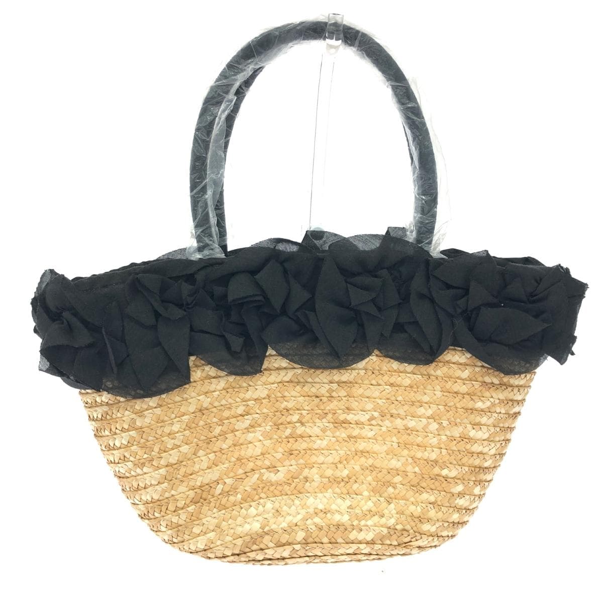 AFTERNOON TEA basket bag unused item frill/natural grass beige ladies