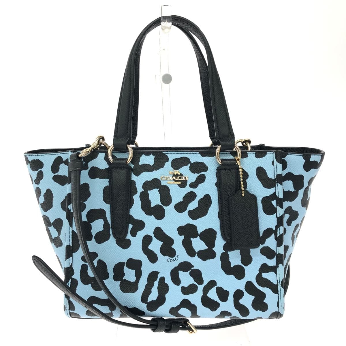 COACH Coach Bag / Crosby Carryall Good Condition Ocelot Print Blue